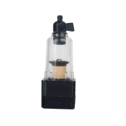 Clear filter housing with black top and metal components - 1/4 National Pipe Thread Air Line Filter