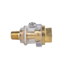 Compact lubricator for pneumatic systems — 1/4 Female National Pipe Thread + 1/4 Male National Pipe Thread Air Line Lubricator