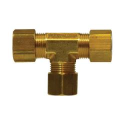 Brass compression tee fitting, all three ports are compression connections - 64 5/8 Tee