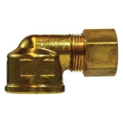 Compression to female NPT brass 90-degree elbow fitting - 70 1/4 x 1/4 Female Elbow