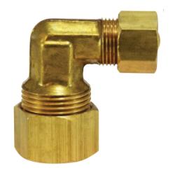 Compression to compression brass 90-degree reducing elbow fitting - 65R 5/8 x 1/2 Reducing Elbow