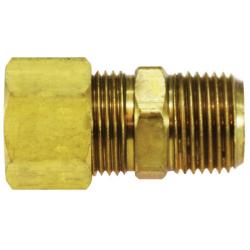 Compression to male NPT pipe thread brass drilled through tank adapter fitting - 68 Tank 1/4 x 1/8 Connector