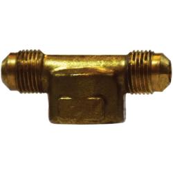 Two male SAE 45-degree flared ports to female IP thread branch - 508FP 1/4 x 1/4 x 1/8 Male Flared Branch Tee