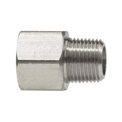 Nickel-plated adapter for 3/8 pipe connections — 120 3/8 x 3/8 Adapter Nickel-Plated