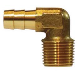 Hose barb to male NPT pipe thread brass 90-degree male elbow fitting - 129EVS 3/8 x 1/4 Elbow