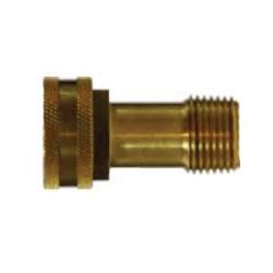 A brass swivel pipe adapter with male threads on one end and a female connection on the other  – 103EV 3/4 x 3/8 Swivel Brass Pipe