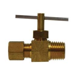 Industrial needle valve with dual 1/4-inch connections for fluid regulation 1101C 1/4 x 1/4 Needle Valve