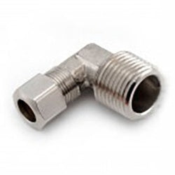 Precision-engineered 90-degree elbow for 3/8 compression to 3/8 male iron pipe connections — 3/8 Compression x 3/8 Male Iron Pipe Elbow Forged Chrome-Plated