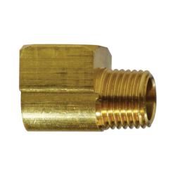 Brass long barstock 90-degree street elbow fitting with female NPT pipe thread to male NPT pipe thread - Lead-Free 7116L 1/8 Long Barstock Street Elbow