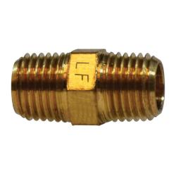 Brass reducing hex nipple with male NPT pipe thread on both ends - Lead-Free 7123 3/8 x 1/8 Reducing Nipple