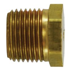 Brass solid hex head plug fitting with male NPT pipe thread - Lead-Free 7121s 1/2 Solid Hex Head Plug