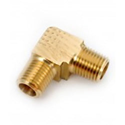 Lead-free brass 90-degree barstock elbow fitting with male NPT pipe thread connections on both ends - Lead-Free 7130 3/8 Elbow