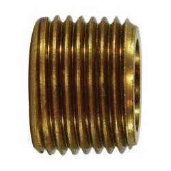 Brass pipe face bushing fitting reducing from male iron pipe thread to female iron pipe thread - Lead-Free 7110f 1/4 x 1/8 Face Bush