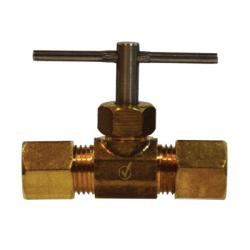 Brass valve with threaded connection - Lead-Free 7106 Compression 1/4 x 1/4 Needle Valve