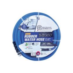 Premium blue water hose, built for 150 PSI applications and fitted with reinforced connectors – 5/8 x 50 x 150 Pounds Per Square Inch Blue Water Hose with Fittings