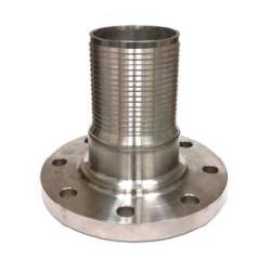 High-quality steel Crimplok comb nipple with flange for 1-1/2 inch applications, showcasing its robust structure and clean finish – 1-1/2 Crimplok Comb Nipple Steel with Flange