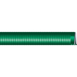 Helix polyvinyl chloride suction hose with included fitting part 1 1/2 Saturn Solid Olive Green Polyvinyl Chloride Suction