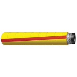 Heavy-Duty Steelflex Air Hose, featuring a high-oil-resistant rubber tube and a bright yellow abrasion-resistant cover - 3/4" 1-Wire Braid Air Hose - 100 Feet