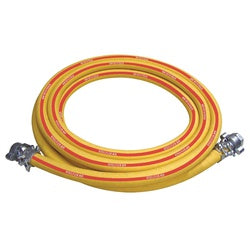 Heavy-Duty Steelflex Air Hose, featuring a high-oil-resistant rubber tube and a bright yellow abrasion-resistant cover - 2" X 50' Steelflex Air CW Female/Female High-Pressure 2 Spud