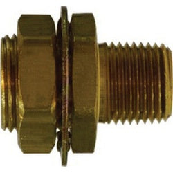 Durable brass bulkhead fitting for secure threaded connections – 3/8" FPT x 1/2" MPT Brass Bulkhead
