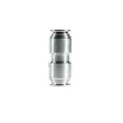 PP straight union connector in stainless steel 3/16 PP Stainless Steel Union Straight