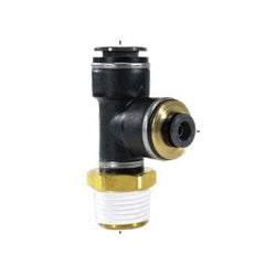 Mechanical valve component 3/8 x 1/4 x 3/8 Plastic PP DOT Male Run Tee