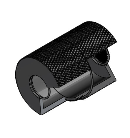 Black Delrin® protective coupling cover for secure shaft coupling protection | 1/2 x 1/2" Black Delrin® Protective Coupling Cover | CC5R008008