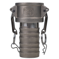 Three-piece stainless steel fitting for low-pressure fluid connections – 3 Part C Stainless Steel 316 Low-Pressure
