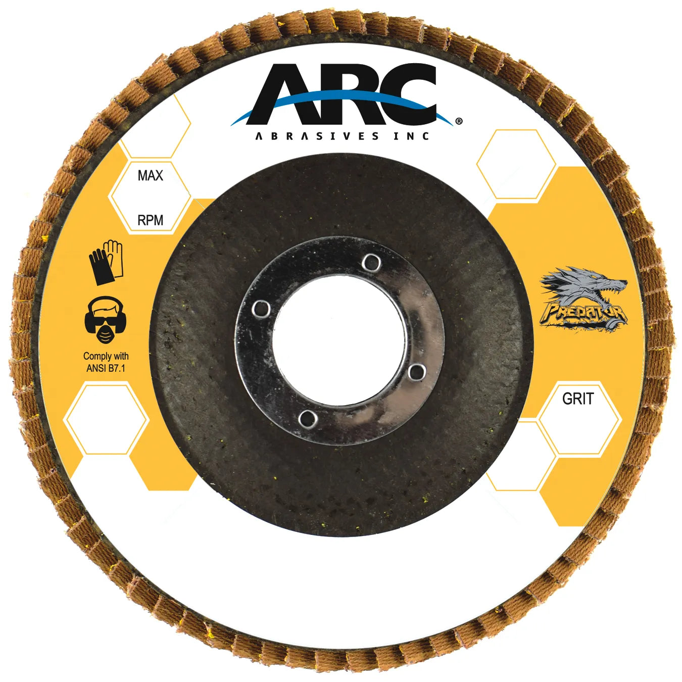 5" x 7/8" Ceramic Blend (36g) - PREDATOR™ Fiberglass Performance Coated Hard Edge Abrasive Flap Disc