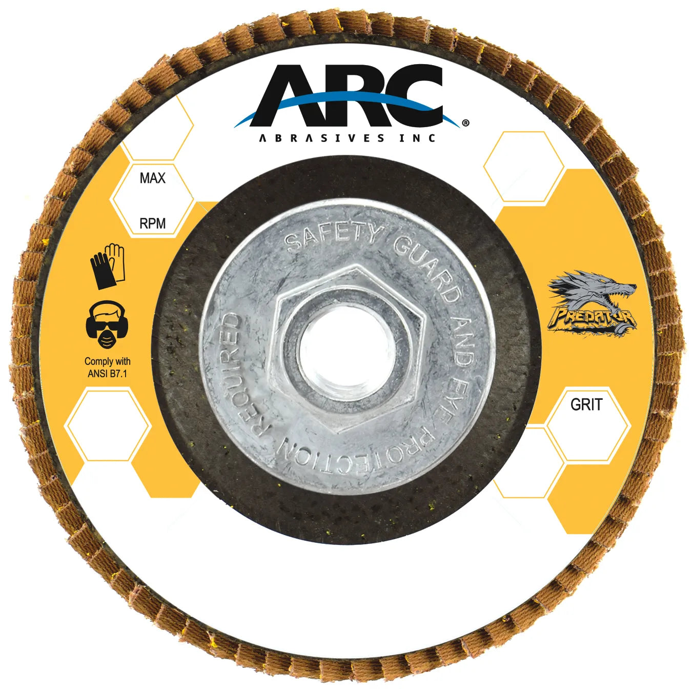 5" x 5/8"-11 Ceramic Blend (80g) - PREDATOR™ Fiberglass Performance Coated Hard Edge Abrasive Flap Disc