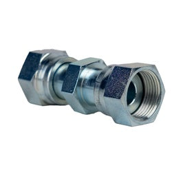 Steel Straight Union fitting, used to connect two ORFS fittings of the same size - 1-3/16-12 Female O-Ring Face Seal x Female O-Ring Face Seal Straight Union