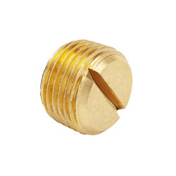 Brass threaded slotted pipe plug, 1/8 in male NPT” — 1/8 Brass Slotted Plug