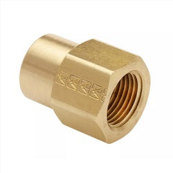 Industrial-grade reducing coupling crafted to connect differing female pipe thread sizes, moving from SAE fittings – 1/2 Female Pipe Thread x 3/8 Female Pipe Thread Reducing Coupling SAE