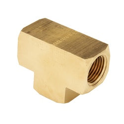 Brass reducing tee fitting, 3/4 FPT to 1/2 FPT – Reducing Pipe Tee