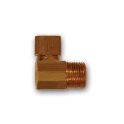 Right-angle SAE connector for small tubing and threaded ports — 1/8 OD x 1/8 Male Pipe Thread 90° Elbow SAE