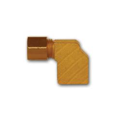 Compact metal elbow for tube-to-female pipe thread applications — 1/4 Compression x 1/4 Female Pipe Thread Barstock Elbow