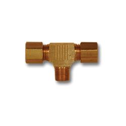 Sturdy barstock male branch tee for tube-to-thread compression connections — 1/4 x 1/4 Compression Barstock Male Branch Tee