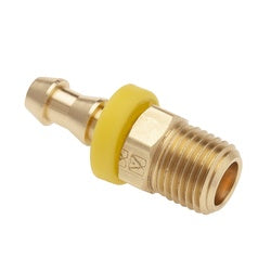 Sturdy brass metal male pipe thread barb built for long-lasting performance in fluid systems – 3/4 Hose Inner Diameter x 3/4 Male Pipe Thread Push-On Barb.