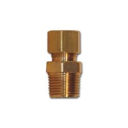 Compression to male pipe thread brass adapter fitting - 1/4 Outer Diameter x 1/4 Male Pipe Thread Male Adapter