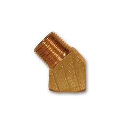 Brass 45-degree Street Elbow, used to create a 45-degree offset or turn in piping and instrumentation systems - 1/8 Lead-Free Barstock 45  Street Elbow