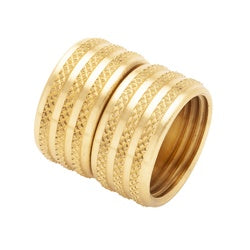 Gold ring with textured design 3/4 Female Hose Thread x 3/4 Female Pipe Thread Garden Hose