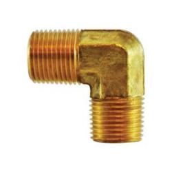 Brass 90-degree pipe elbow fitting with male NPT pipe thread connections on both ends - Lead-Free 7130f 1/8 Forged Elbow