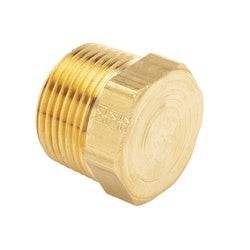 High-strength brass plug with hexagonal head providing reliable sealing for small-diameter SAE fittings – 3/8 SAE Hex Head Plug