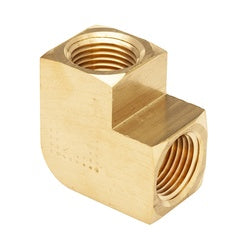 Heavy-duty 90° pipe fitting reducer, connects 3/8" female to 1/8" female threads – 3/8" Female x 1/8" Female Pipe Thread Reducing