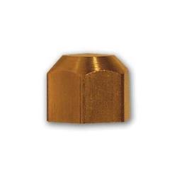 Precision-machined brass metal cap ideal for sealing and protecting tubing ends – 5/8 Flare Cap.