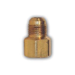 Lead-free female flare coupling sized by tube outer diameter and female pipe thread 1/4 Outer Diameter x 1/4 Female Pipe Thread Lead-Free Female Flare Coupling