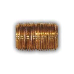 Brass close nipple, featuring male pipe threads on both ends - 3/4 x Close Lead-Free Pipe Nipple