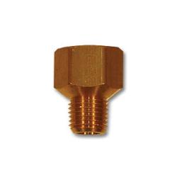 Brass light pattern extender adapter, featuring a female and male pipe thread - 1/8 Female Pipe Thread x 1/8 Male Pipe Thread Lead-Free Pipe Adapter