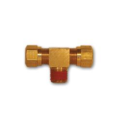 Compact nylon air brake tee connector offering dependable 3-way airflow distribution with integrated Vibraseal sealing – 3/8 x 1/4 x 1/4 Nylon Air Brake Tee with Vibraseal