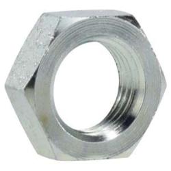 A silver-colored hex lock nut with a visible threaded section - Bulkhead Lock Nut 2 x 2-1/2-12